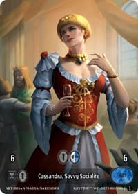 Cassandra, Savvy Socialite (Box Topper) - Wicked Prophecy [Wave 1] - Kryptik TCG card
