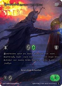 Dumuzi, Shock and Awe (Silver Kryptik Language) - Wicked Prophecy [Wave 1] - Kryptik TCG card