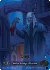 Alemus, Purveyor of Sacrifice (Box Topper) - Wicked Prophecy [Wave 1] - Kryptik TCG card