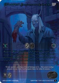 Alemus, Purveyor of Sacrifice (Green Kryptik Language) - Wicked Prophecy [Wave 1] - Kryptik TCG card