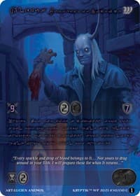 Alemus, Purveyor of Sacrifice (Purple Kryptik Language) - Wicked Prophecy [Wave 1] - Kryptik TCG card