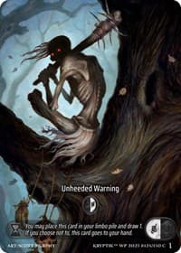 Unheeded Warning (Box Topper) - Wicked Prophecy [Wave 1] - Kryptik TCG card