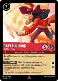 Captain Hook - Ruthless Pirate - The First Chapter - Disney Lorcana card