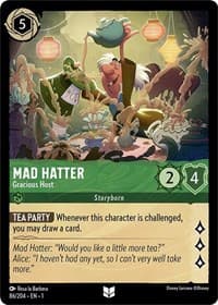 Mad Hatter - Gracious Host - The First Chapter - Disney Lorcana card