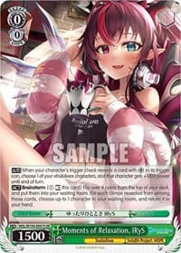 Moments of Relaxation, IRyS (SR) - hololive production Vol.2 - Weiss Schwarz card
