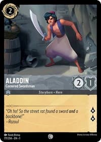 Aladdin - Cornered Swordsman - The First Chapter - Disney Lorcana card
