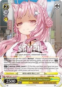 Research Result, Hakui Koyori - hololive production Vol.2 - Weiss Schwarz card