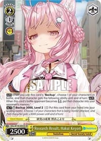 Research Result, Hakui Koyori (SR) - hololive production Vol.2 - Weiss Schwarz card