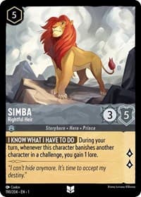 Simba - Rightful Heir - The First Chapter - Disney Lorcana card