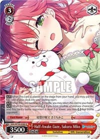 Half-Awake Gaze, Sakura Miko - hololive production Vol.2 - Weiss Schwarz card