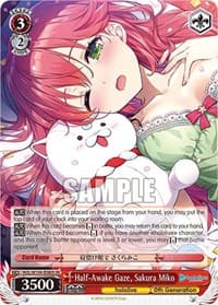 Half-Awake Gaze, Sakura Miko (SR) - hololive production Vol.2 - Weiss Schwarz card