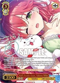 Half-Awake Gaze, Sakura Miko (SSP) - hololive production Vol.2 - Weiss Schwarz card