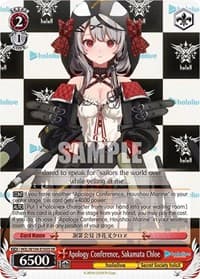 Apology Conference, Sakamata Chloe (SR) - hololive production Vol.2 - Weiss Schwarz card
