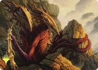 Two-Headed Sliver Art Card (Gold-Stamped) - Art Series: Commander Masters - Magic: The Gathering card