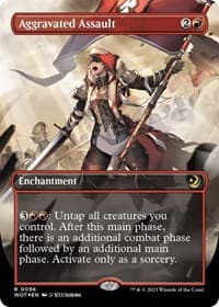 Aggravated Assault (Anime Borderless) (Confetti Foil) - Wilds of Eldraine: Enchanting Tales - Magic: The Gathering card