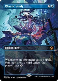 Rhystic Study (Anime Borderless) (Confetti Foil) - Wilds of Eldraine: Enchanting Tales - Magic: The Gathering card