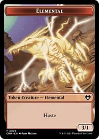 Elemental (0025) // Cat (0005) Double-Sided Token - Commander Masters - Magic: The Gathering card