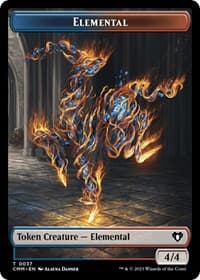 Elemental (0037) // Human Soldier Double-Sided Token - Commander Masters - Magic: The Gathering card