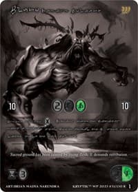 Pluto, Raging Goliath (Silver Kryptik Language) - Wicked Prophecy [Wave 1] (eBay Gen Con Exclusive) - Kryptik TCG card