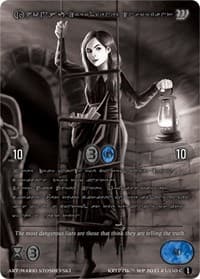 Khonsu, Emboldened Informant (Silver Kryptik Language) - Wicked Prophecy [Wave 1] (eBay Gen Con Exclusive) - Kryptik TCG card