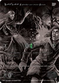 Dahlia, Witch of the Wood (Silver Kryptik Language) - Wicked Prophecy [Wave 1] (eBay Gen Con Exclusive) - Kryptik TCG card