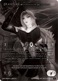 Astrid, Unfettered Explorer (Silver Kryptik Language) - Wicked Prophecy [Wave 1] (eBay Gen Con Exclusive) - Kryptik TCG card