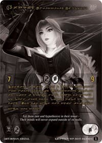 Astrid, Unfettered Explorer (Gold Kryptik Language) - Wicked Prophecy [Wave 1] (eBay Gen Con Exclusive) - Kryptik TCG card