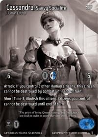 Cassandra, Savvy Socialite - Wicked Prophecy [Wave 1] (eBay Gen Con Exclusive) - Kryptik TCG card