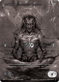 Nidar, Ancient Mentor (Silver Kryptik Language) - Wicked Prophecy [Wave 1] (eBay Gen Con Exclusive) - Kryptik TCG card