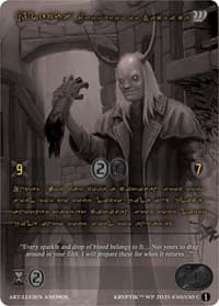 Alemus, Purveyor of Sacrifice (Gold Kryptik Language) - Wicked Prophecy [Wave 1] (eBay Gen Con Exclusive) - Kryptik TCG card