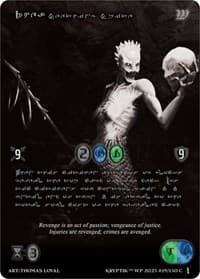 Rhea, Seething Spite (Silver Kryptik Language) - Wicked Prophecy [Wave 1] (eBay Gen Con Exclusive) - Kryptik TCG card