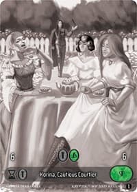 Korina, Cautious Courtier (Box Topper) - Wicked Prophecy [Wave 1] (eBay Gen Con Exclusive) - Kryptik TCG card