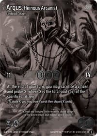 Argus, Heinous Arcanist - Wicked Prophecy [Wave 1] (eBay Gen Con Exclusive) - Kryptik TCG card