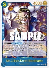 Mr.2.Bon.Kurei (Bentham) (Store Championship Participation Pack Vol. 2) - One Piece Promotion Cards - One Piece Card Game card