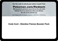 Code Card - Obsidian Flames Booster Pack - SV03: Obsidian Flames - Pokemon card