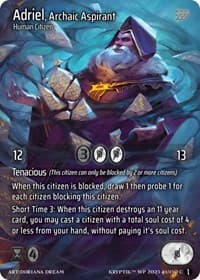 Adriel, Archaic Aspirant (Cosmo Foil) - Wicked Prophecy [Wave 1] - Kryptik TCG card