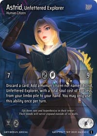 Astrid, Unfettered Explorer (Cosmo Foil) - Wicked Prophecy [Wave 1] - Kryptik TCG card