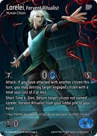 Lorelei, Fervent Ritualist (Cosmo Foil) - Wicked Prophecy [Wave 1] - Kryptik TCG card
