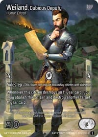 Weiland, Dubious Deputy (Cosmo Foil) - Wicked Prophecy [Wave 1] - Kryptik TCG card