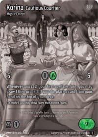 Korina, Cautious Courtier (Cosmo Foil) - Wicked Prophecy [Wave 1] (eBay Gen Con Exclusive) - Kryptik TCG card