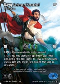 Davy, Redeemed Scoundrel (Cosmo Foil) - Wicked Prophecy [Wave 1] - Kryptik TCG card