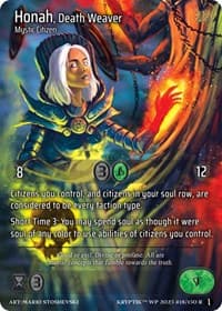 Honah, Death Weaver (Cosmo Foil) - Wicked Prophecy [Wave 1] - Kryptik TCG card