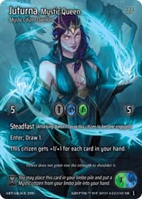 Juturna, Mystic Queen (Cosmo Foil) - Wicked Prophecy [Wave 1] - Kryptik TCG card