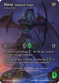 Alona, Sanguine Sniper (Cosmo Foil) - Wicked Prophecy [Wave 1] - Kryptik TCG card