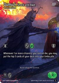 Dumuzi, Shock and Awe (Cosmo Foil) - Wicked Prophecy [Wave 1] - Kryptik TCG card