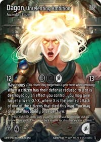 Dagon, Unrelenting Ambition (Cosmo Foil) - Wicked Prophecy [Wave 1] - Kryptik TCG card