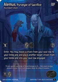 Alemus, Purveyor of Sacrifice (Cosmo Foil) - Wicked Prophecy [Wave 1] - Kryptik TCG card