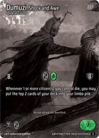 Dumuzi, Shock and Awe (Cosmo Foil) - Wicked Prophecy [Wave 1] (eBay Gen Con Exclusive) - Kryptik TCG card