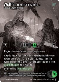 Wulfric, Immortal Champion (Cosmo Foil) - Wicked Prophecy [Wave 1] (eBay Gen Con Exclusive) - Kryptik TCG card