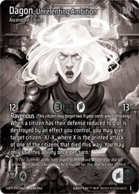 Dagon, Unrelenting Ambition (Cosmo Foil) - Wicked Prophecy [Wave 1] (eBay Gen Con Exclusive) - Kryptik TCG card